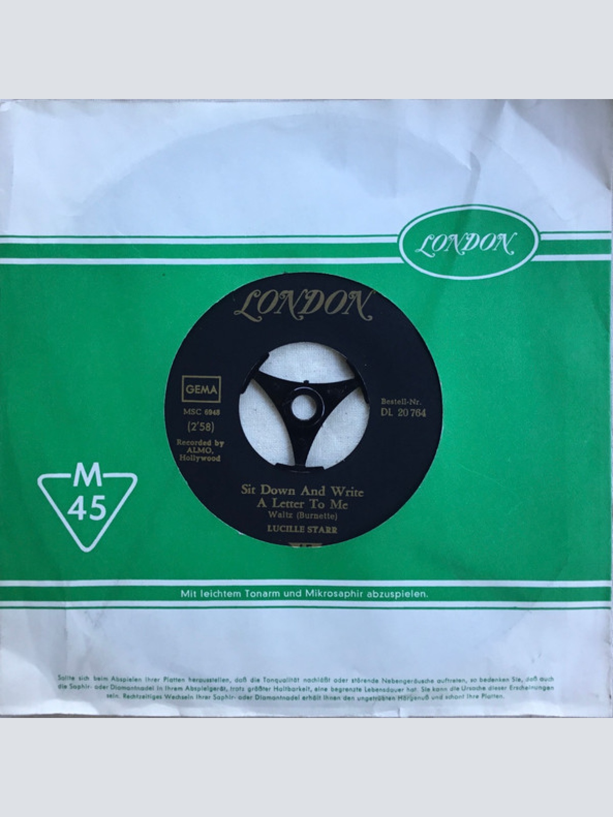 Vinyl / Lucille Starr - The French Song / Sit Down And Write A Letter To Me