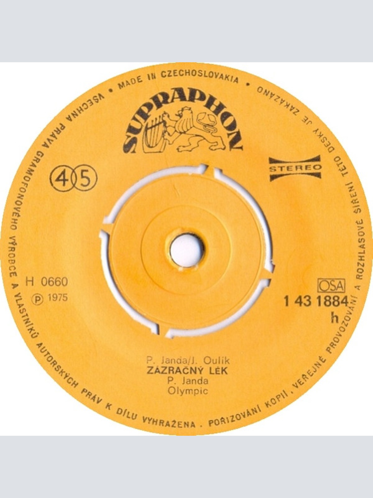 Vinyl / Olympic (2) - To Znáš / Zázračný Lék