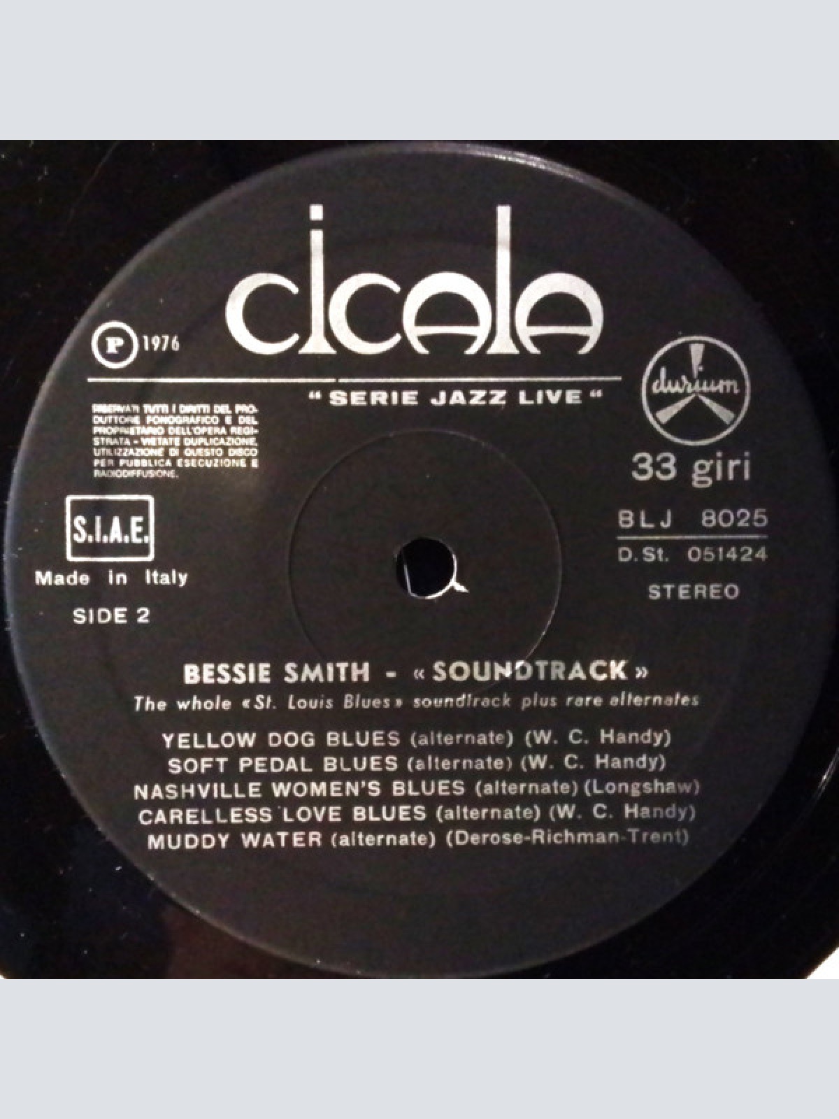 Vinyl / Bessie Smith - "Soundtrack" (The Whole "St. Louis Blues" Soundtrack Plus Rare Alternates)