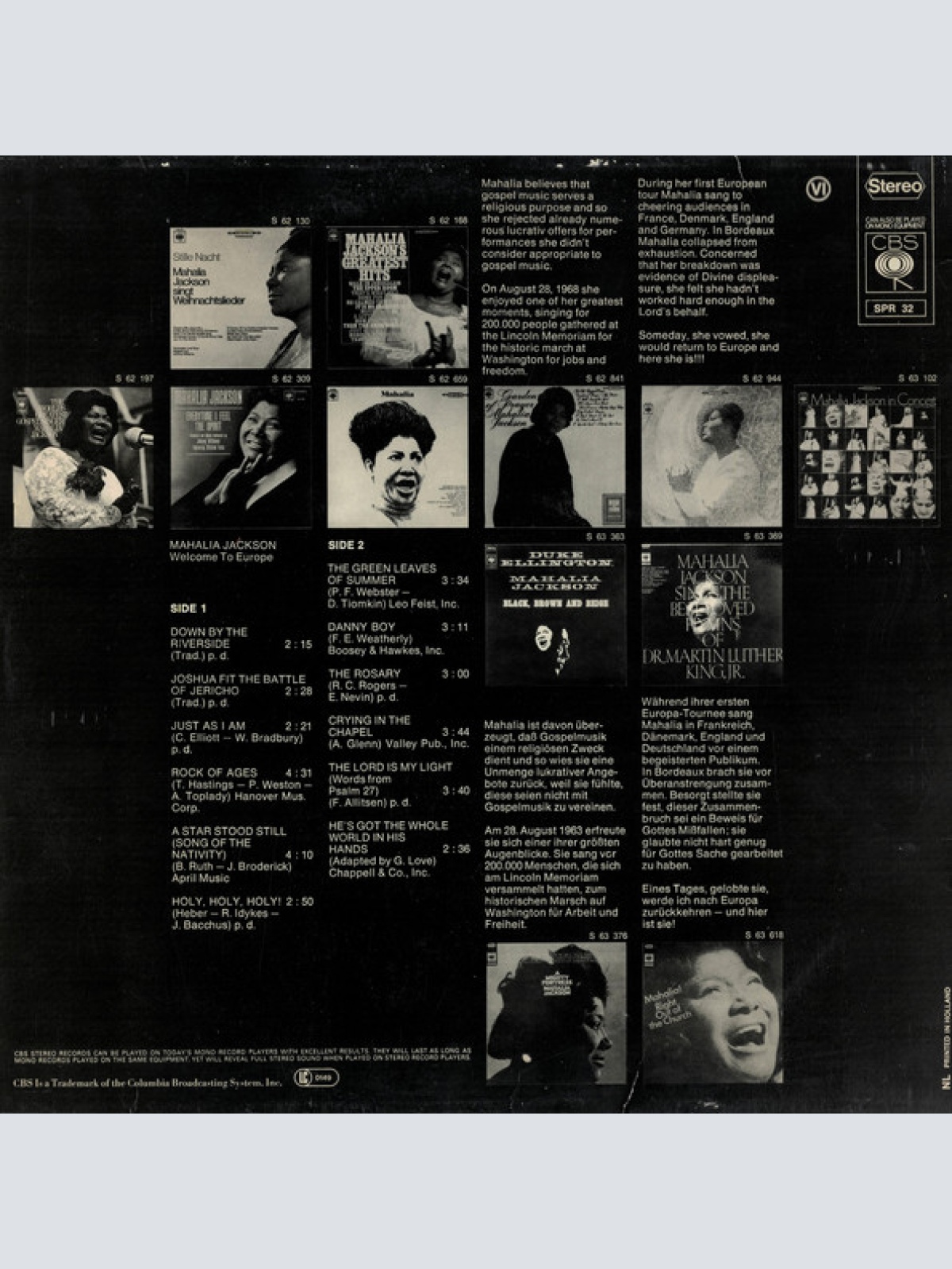 Vinyl / Mahalia Jackson - Welcome To Europe