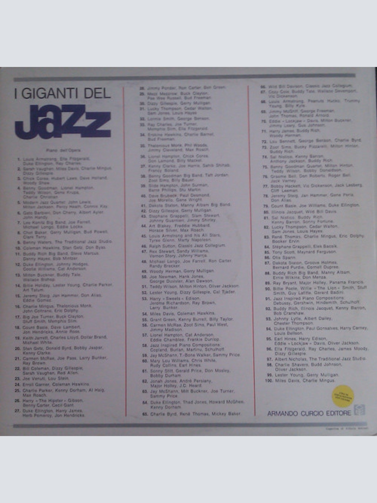 Vinyl / Jonah Jones / André Persiany / J.C. Heard / Major Holley - I Giganti Del Jazz Vol. 62