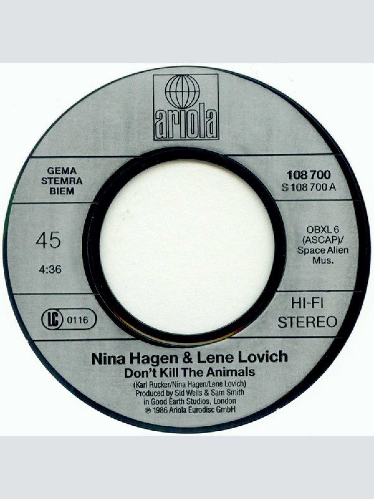 Vinyl / Nina Hagen / Lene Lovich - Don't Kill The Animals