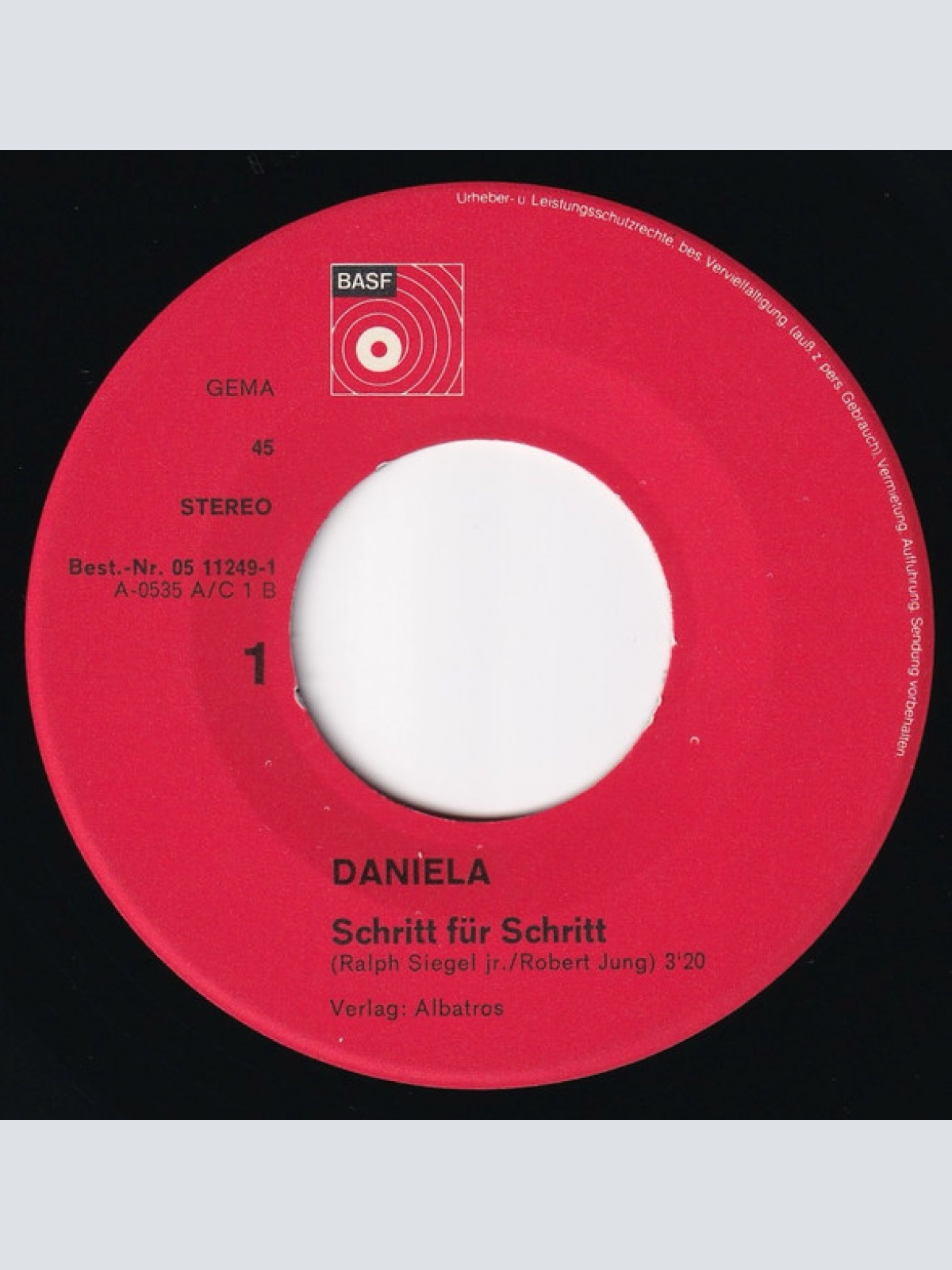 Vinyl / Daniela (7) - Schritt Für Schritt / Und Fällt Die Welt In Schutt Und Stein