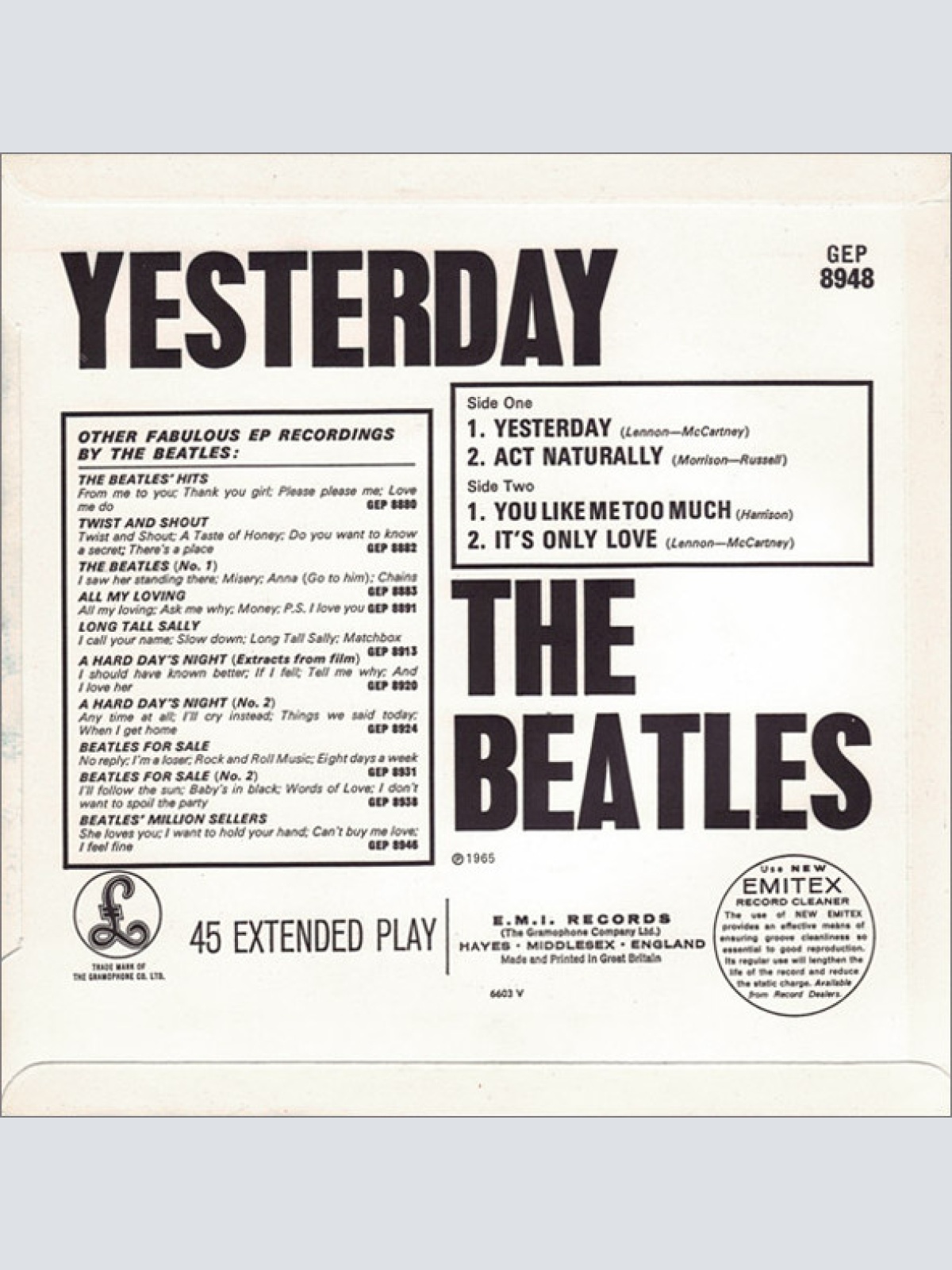 Vinyl / The Beatles - Yesterday