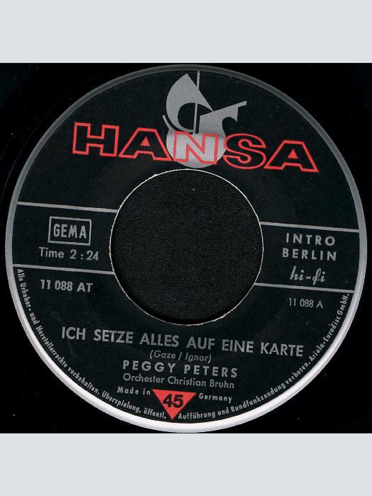 Vinyl / Peggy Peters - Ich Setze Alles Auf Eine Karte / Aus