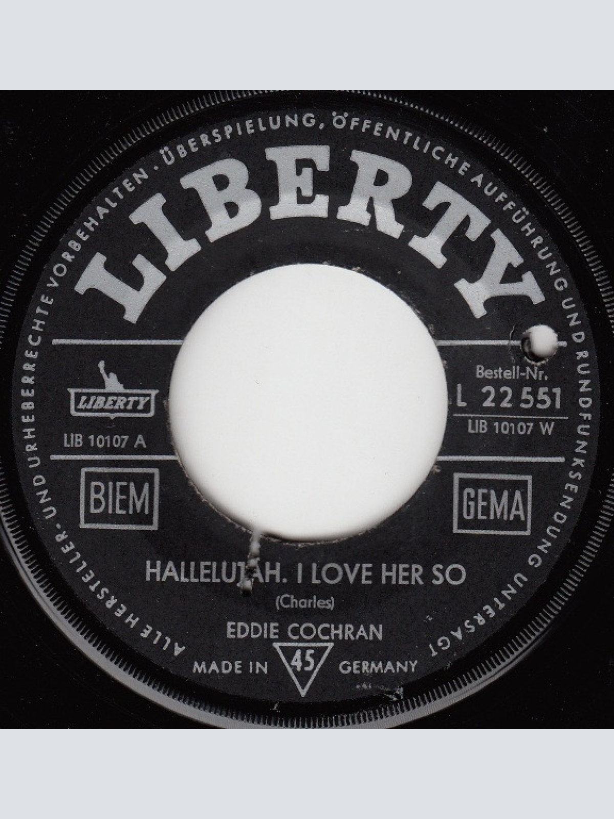 Vinyl / Eddie Cochran - Hallelujah, I Love Her So