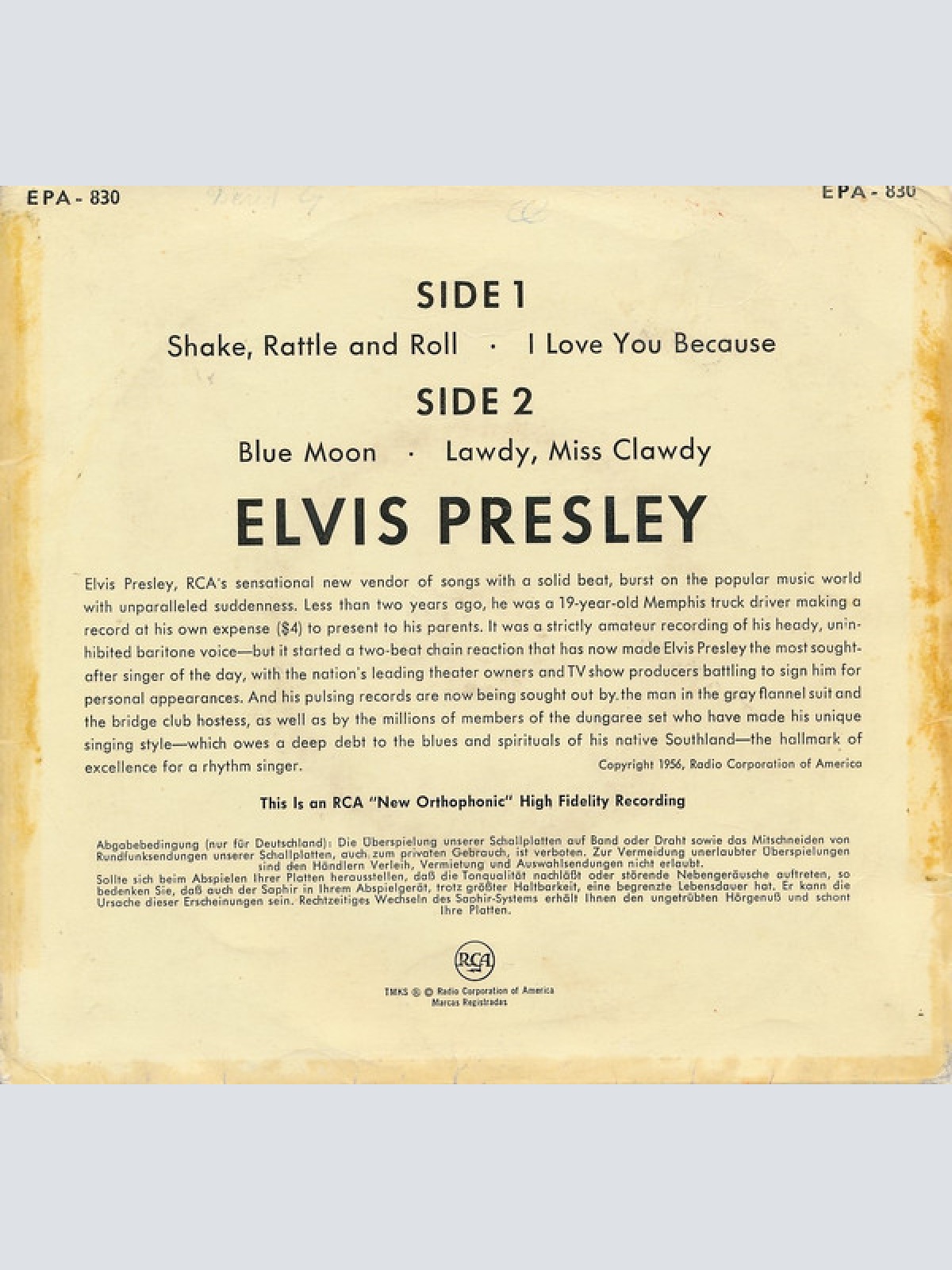 Vinyl / Elvis Presley - Elvis Presley