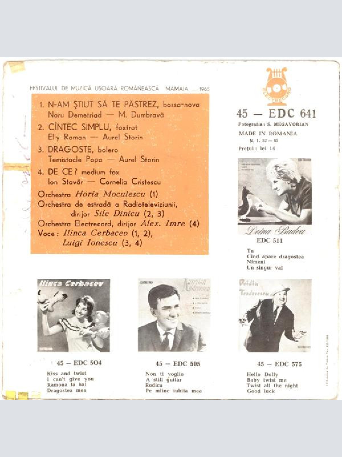 Vinyl / Ilinca Cerbacev Și Luigi Ionescu - Ilinca Cerbacev Și Luigi Ionescu