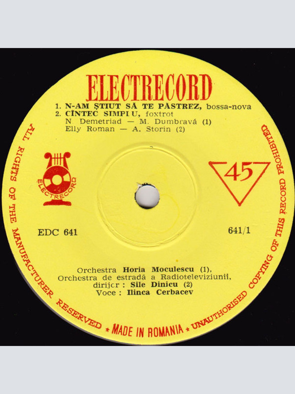 Vinyl / Ilinca Cerbacev Și Luigi Ionescu - Ilinca Cerbacev Și Luigi Ionescu