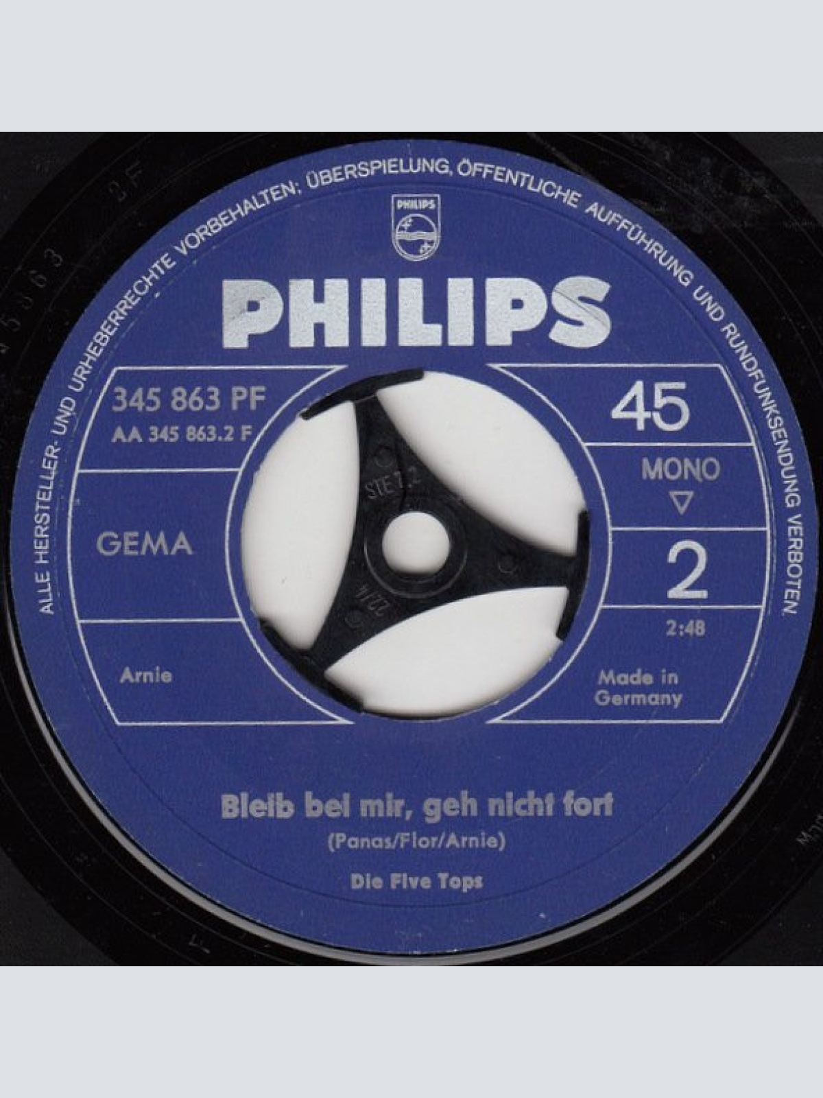 Vinyl / Die Five Tops* - Frag Doch Nur Dein Herz / Bleib Bei Mir, Geh Nicht Fort