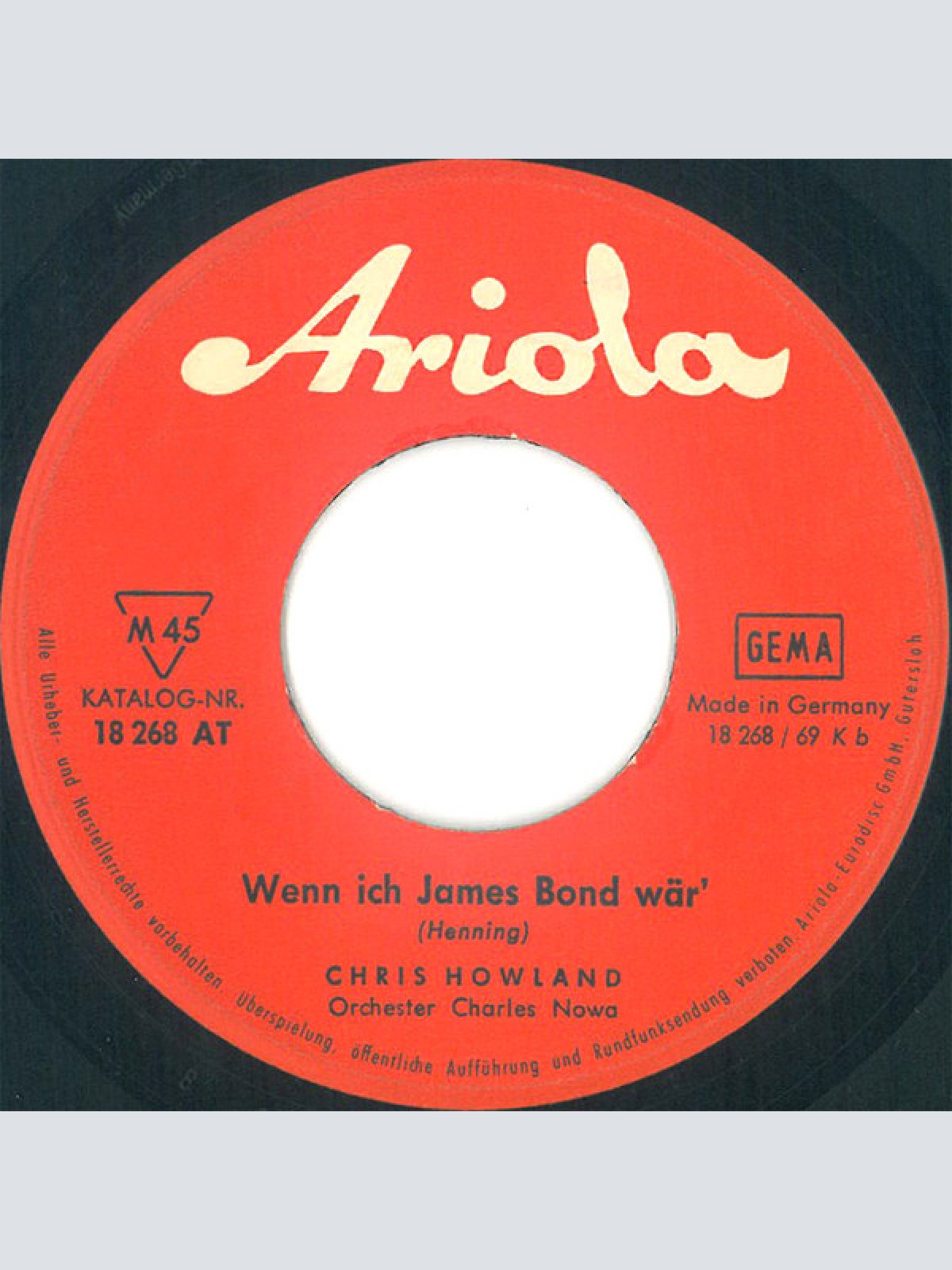 Vinyl / Chris Howland - Jenkka, Jenkka, Blindekuh / Wenn Ich James Bond Wär'