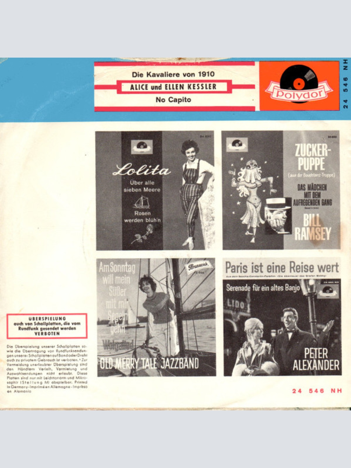 Vinyl / Alice Und Ellen Kessler* - Die Kavaliere Von 1910