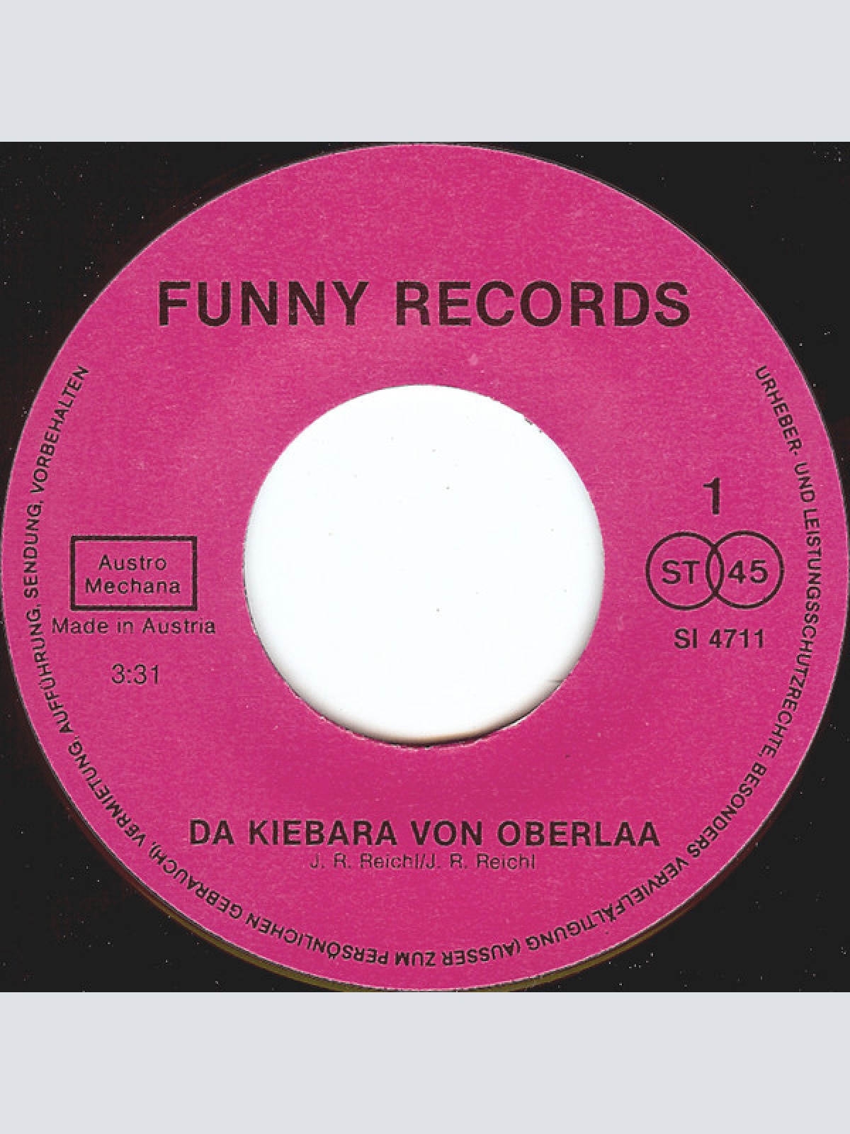 Vinyl / J.R. Reichl - Da Kiebara Von Oberlaa / Der Exekutor