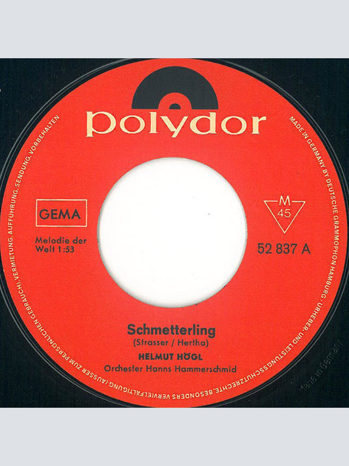 Vinyl / Helmut Högl - Schmetterling / Es Lag In Deiner Hand