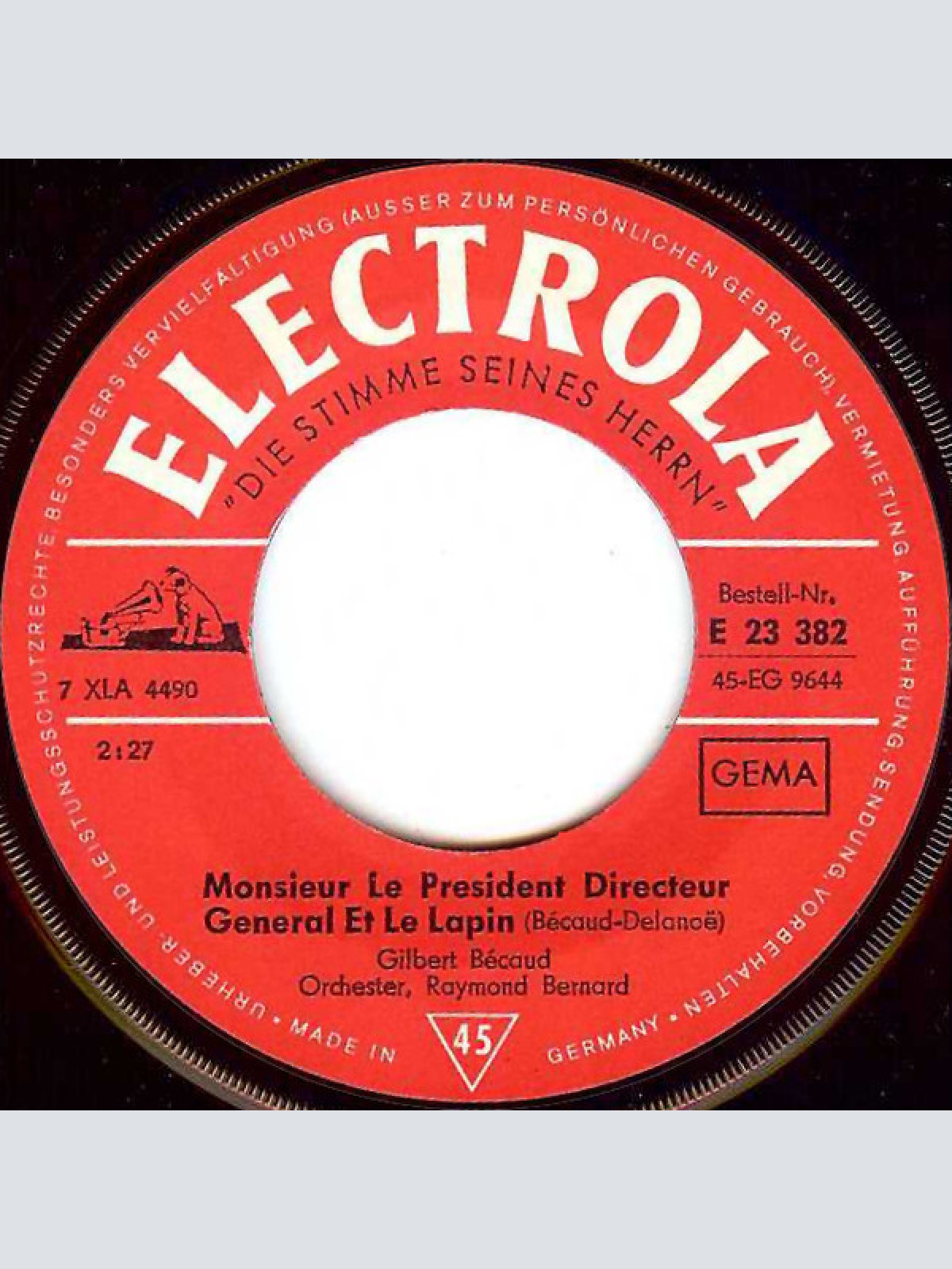 Vinyl / Gilbert Becaud* - Monsieur Le President Directeur General Et Le Lapin