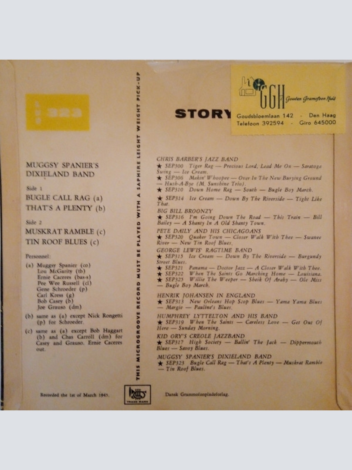 Vinyl / Muggsy Spanier's Dixieland Band* - Bugle Call Rag