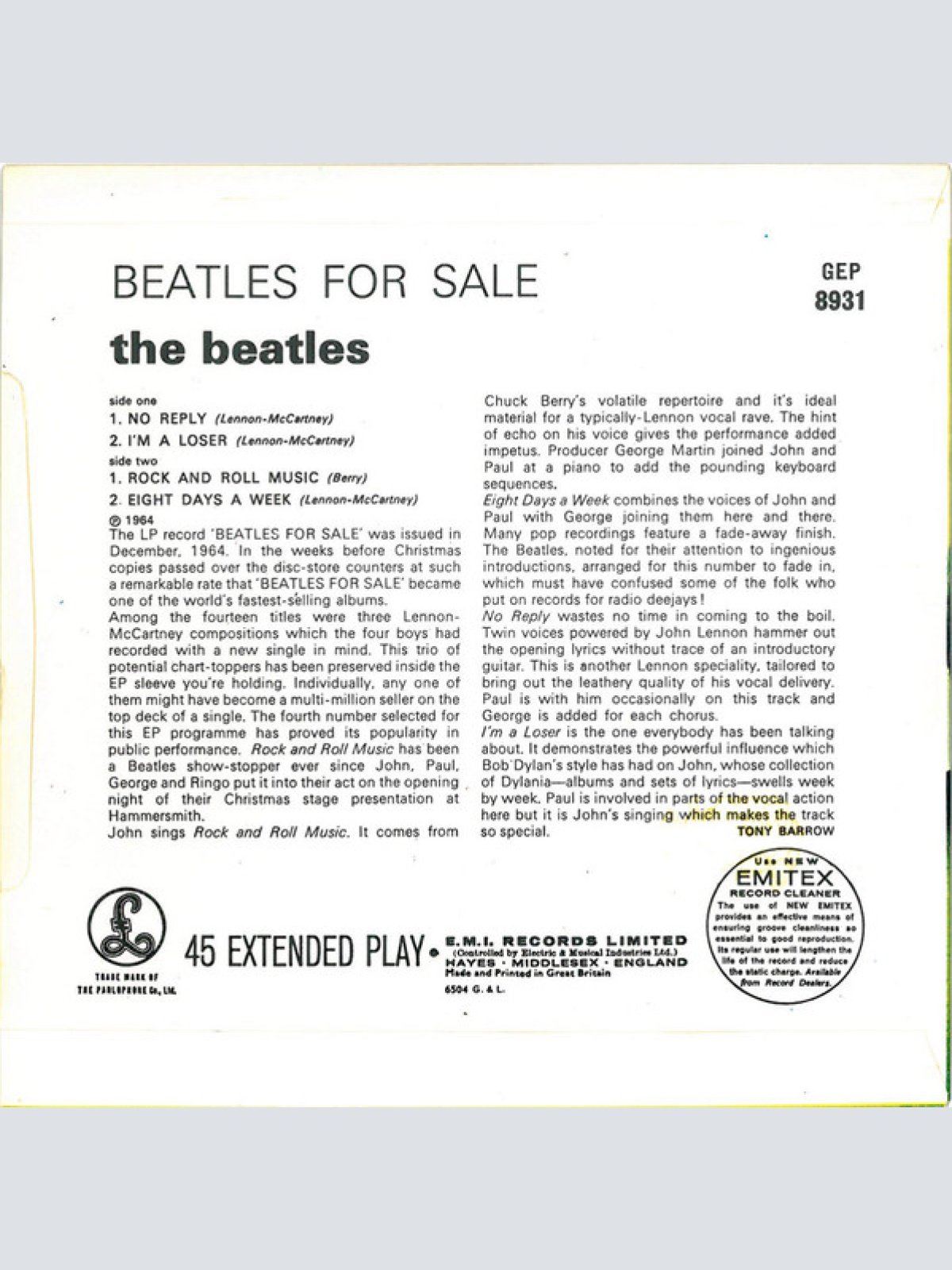 Vinyl / The Beatles - Beatles For Sale