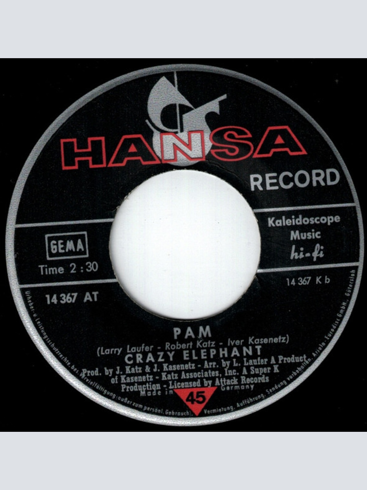 Vinyl / Crazy Elephant - Sunshine, Red Wine