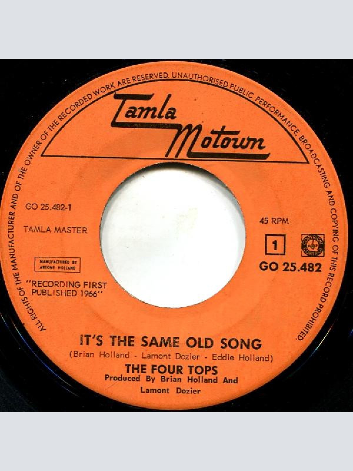 Vinyl / Four Tops - It's The Same Old Song / Baby I Need Your Loving