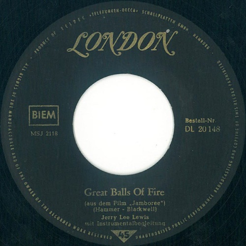 Vinyl / Jerry Lee Lewis - Great Balls Of Fire / Mean Woman Blues