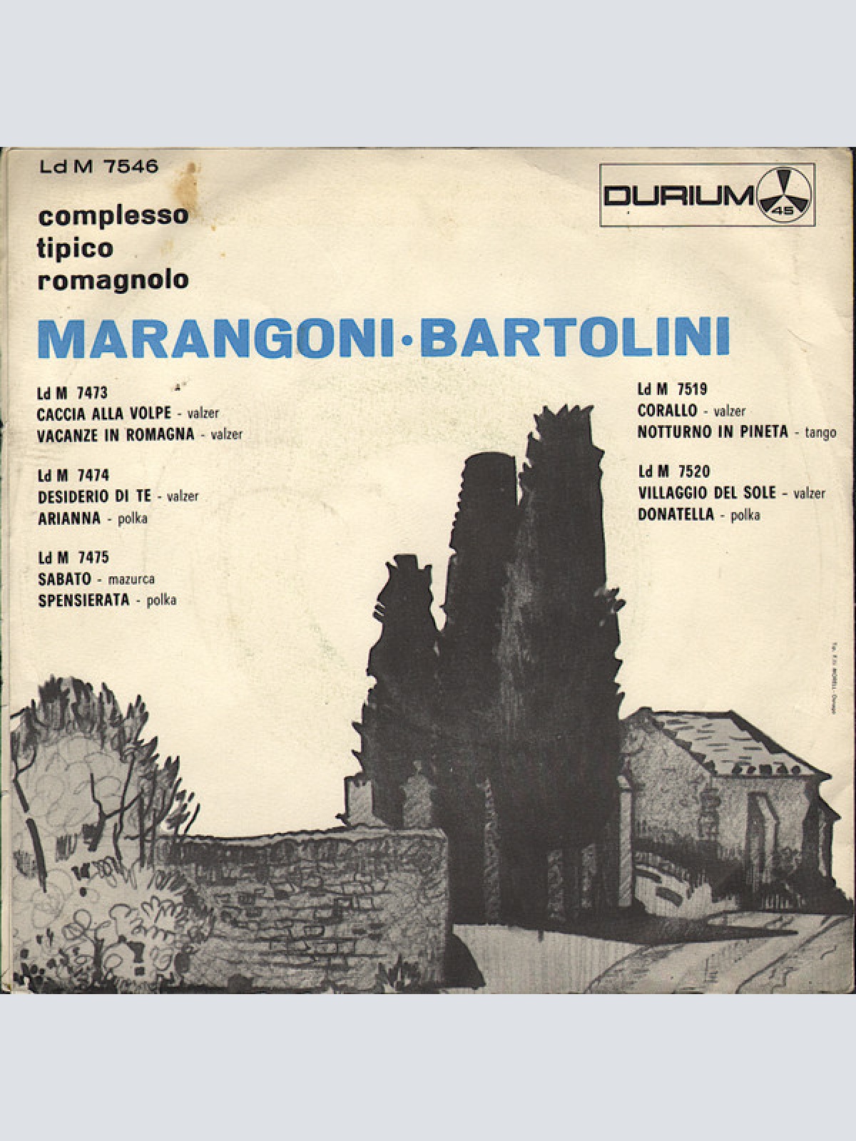 Vinyl / Complesso Tipico Romagnolo MARANGONI • BARTOLINI - Mare E Pineta / Villarosa