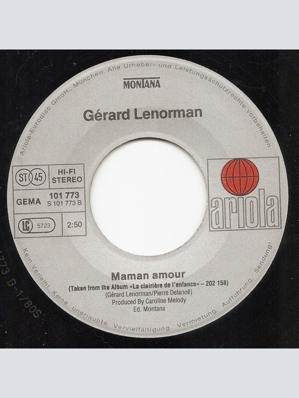 Vinyl / Gérard Lenorman - La Clairière De L'enfance