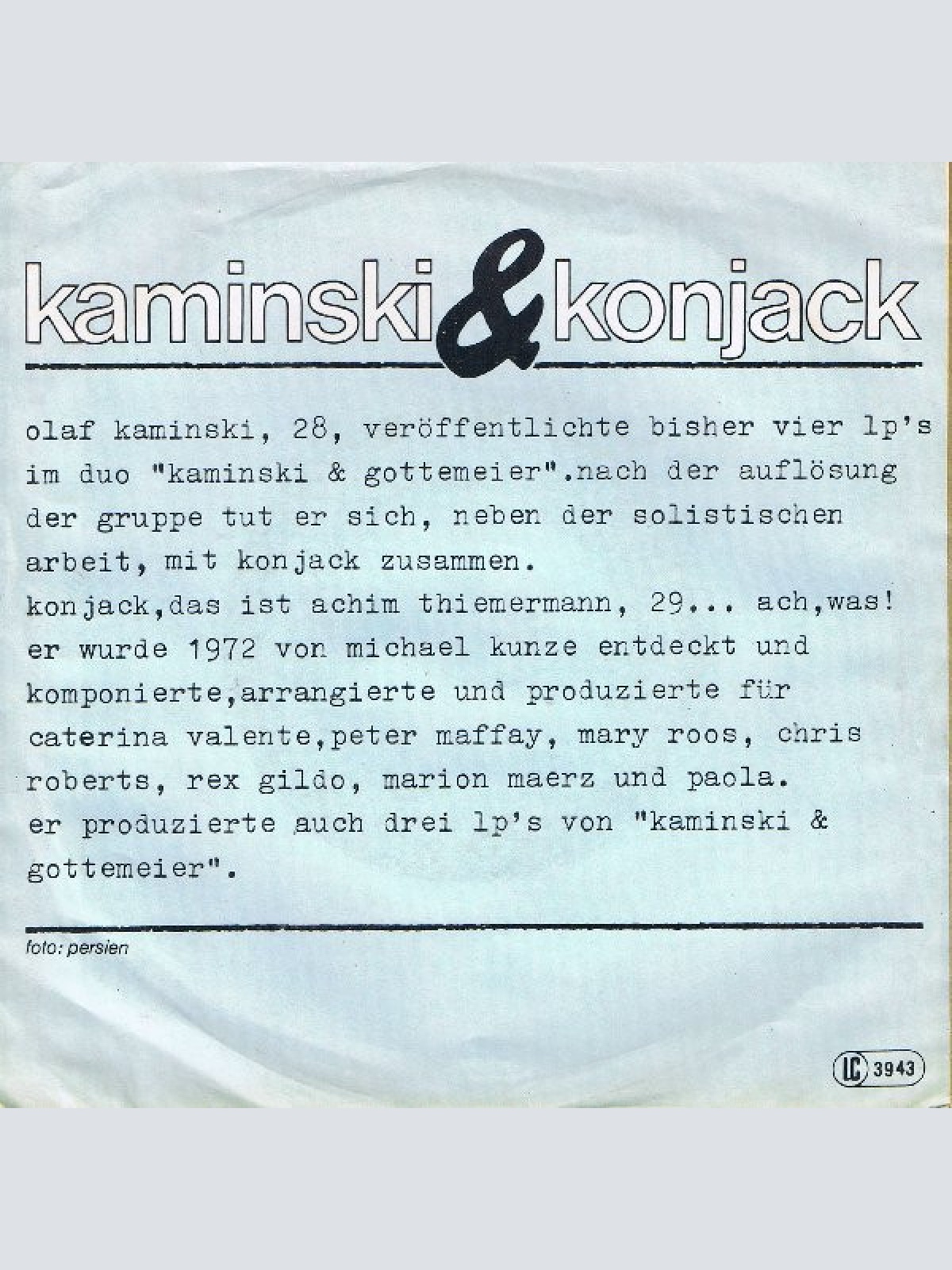 Vinyl / Kaminski & Konjack - Ach, Was (Sei Öfter Mal Ein Faultier)
