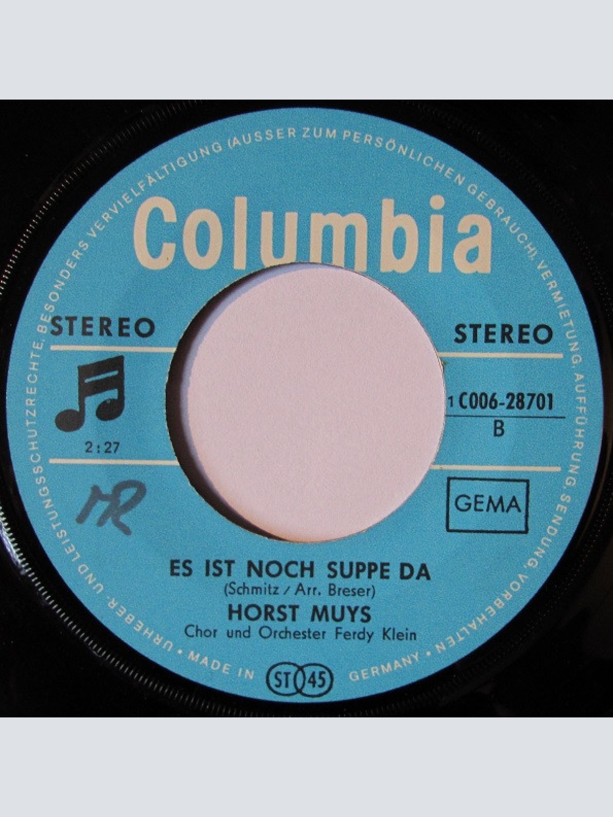 Vinyl / Horst Muys, Chor Und Orchester Ferdy Klein - Wenn Die Dicken Bohnen Blühen / Es Ist Noch Suppe Da