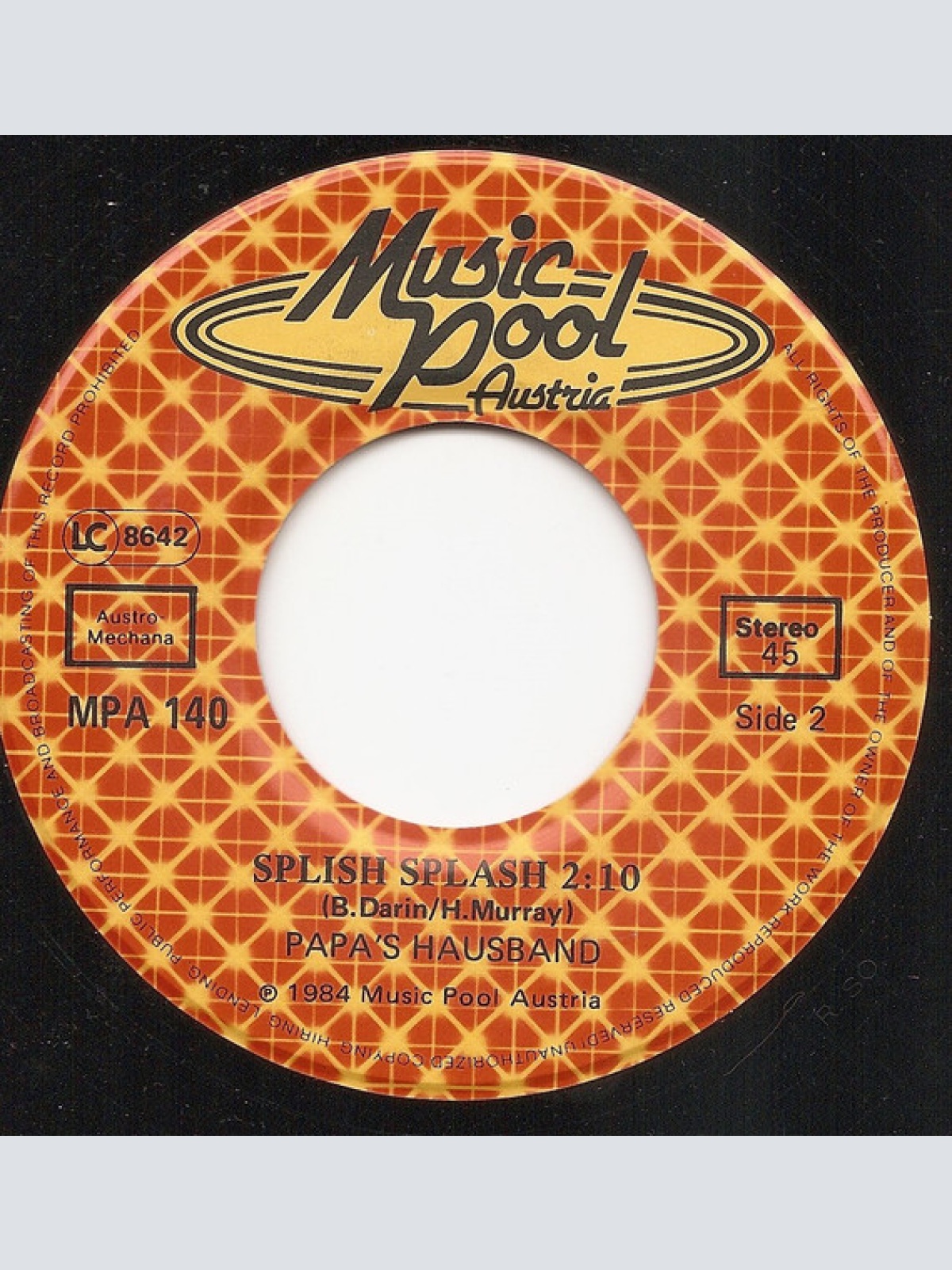 Vinyl / Papa's Hausband - Walking In The Rain / Splish Splash