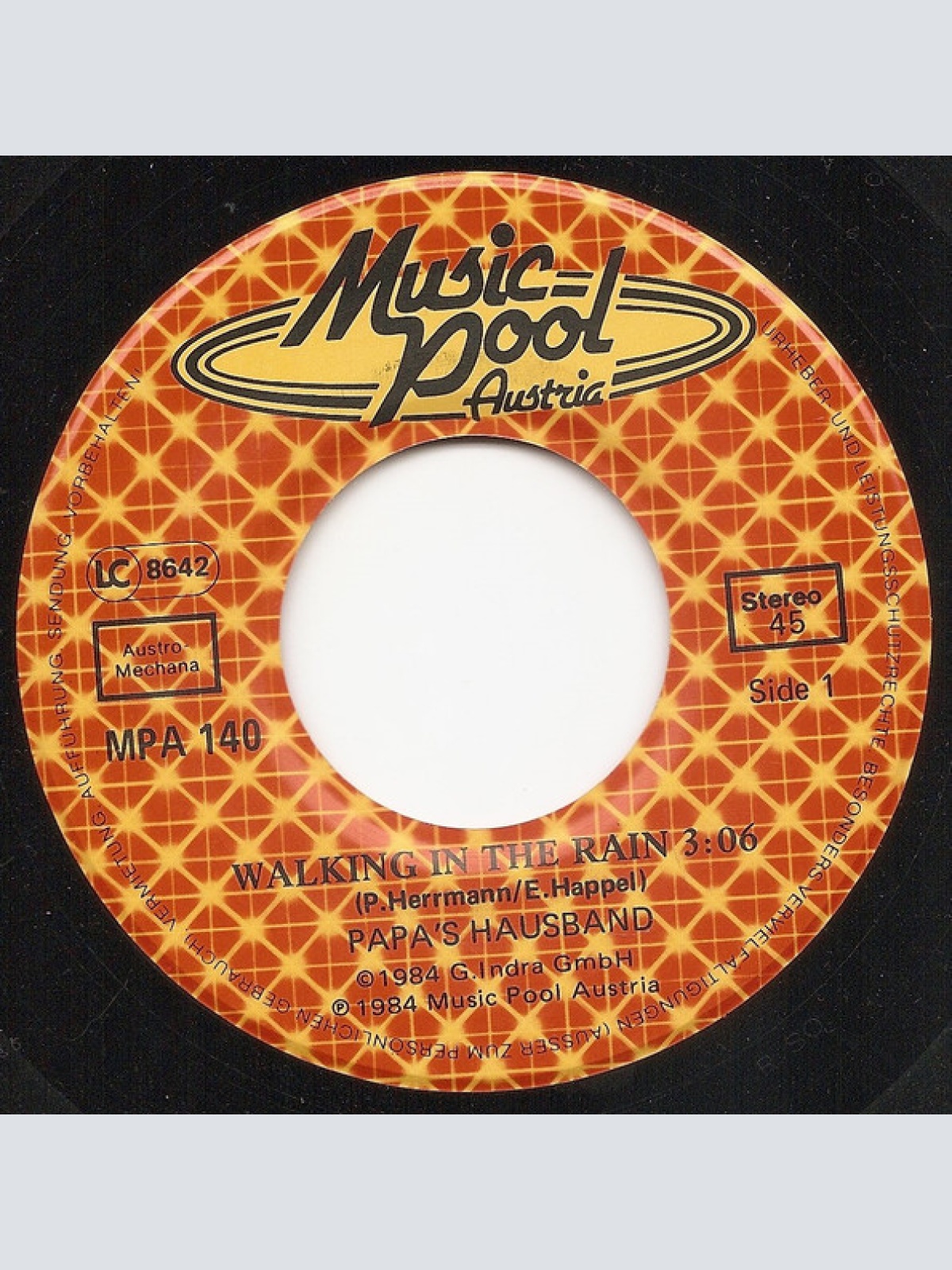 Vinyl / Papa's Hausband - Walking In The Rain / Splish Splash