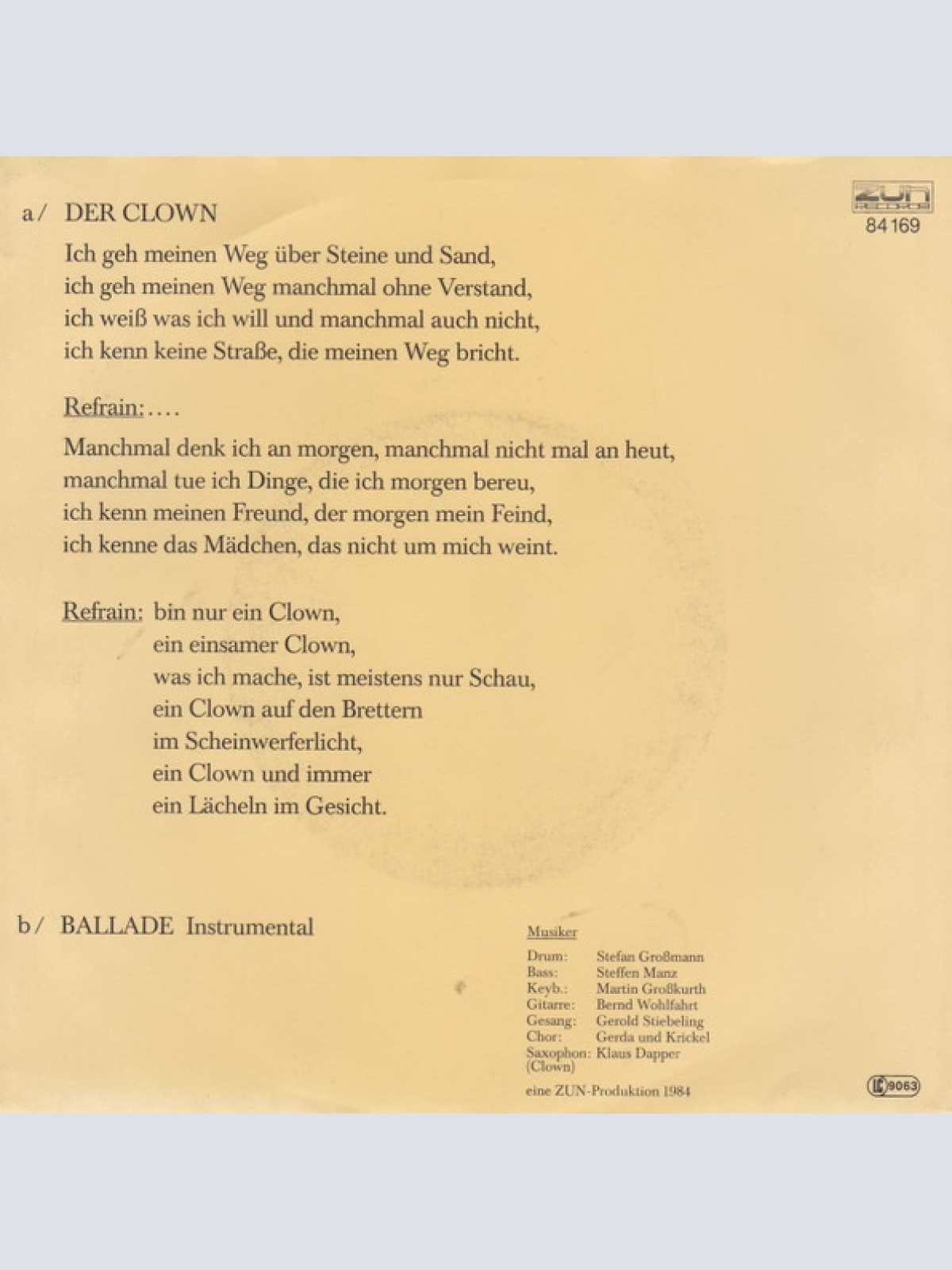 Vinyl / Barbarossa (9) - Der Clown