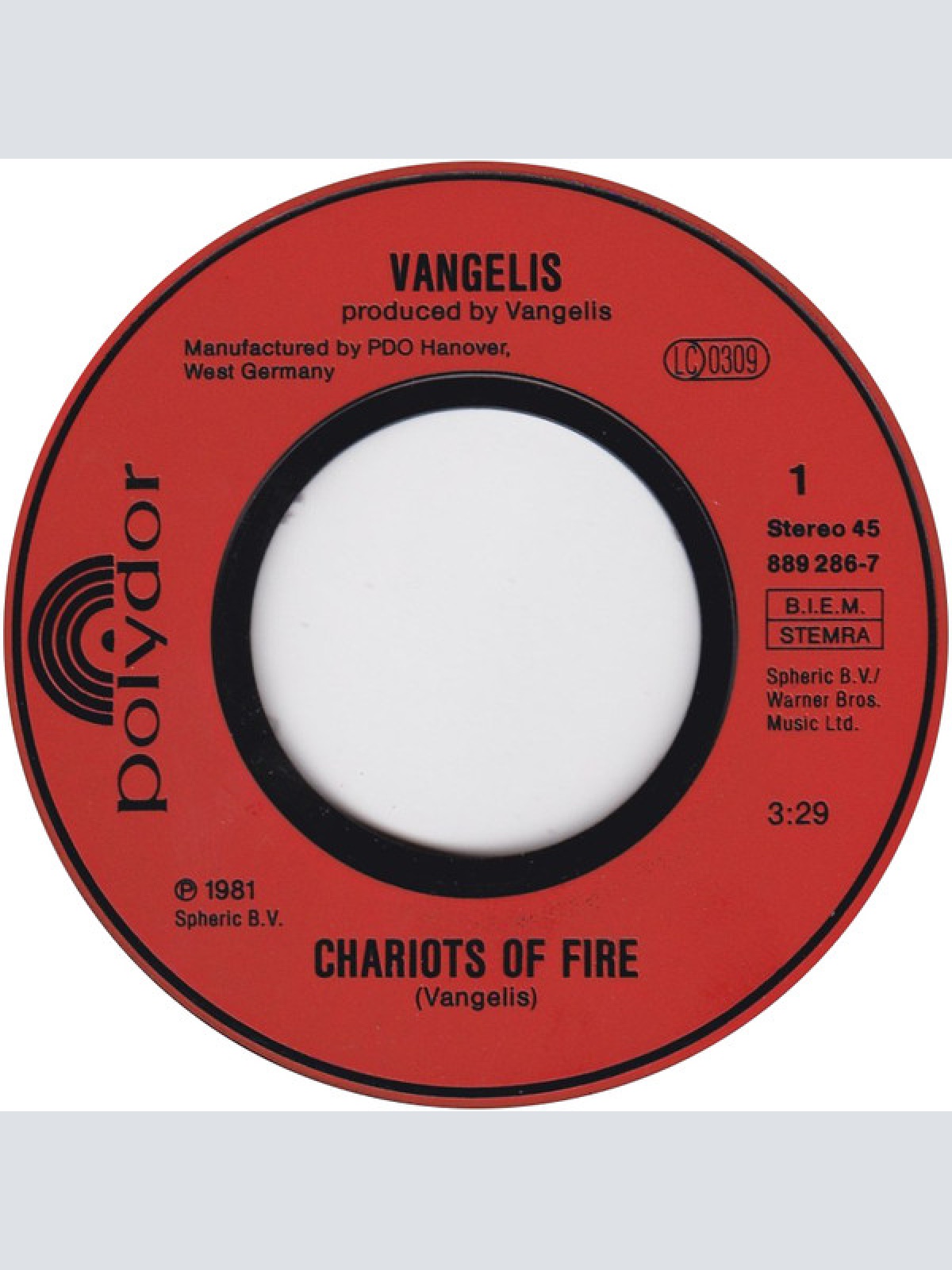 Vinyl / Vangelis - Chariots Of Fire
