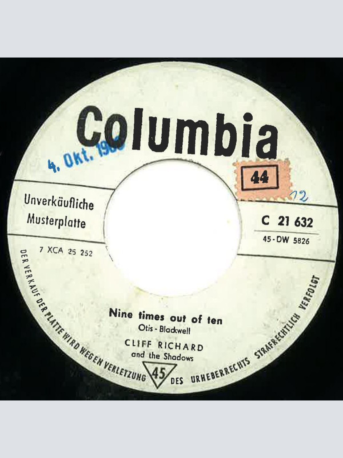 Vinyl / Cliff Richard And The Shadows* - Nine Times Out Of Ten