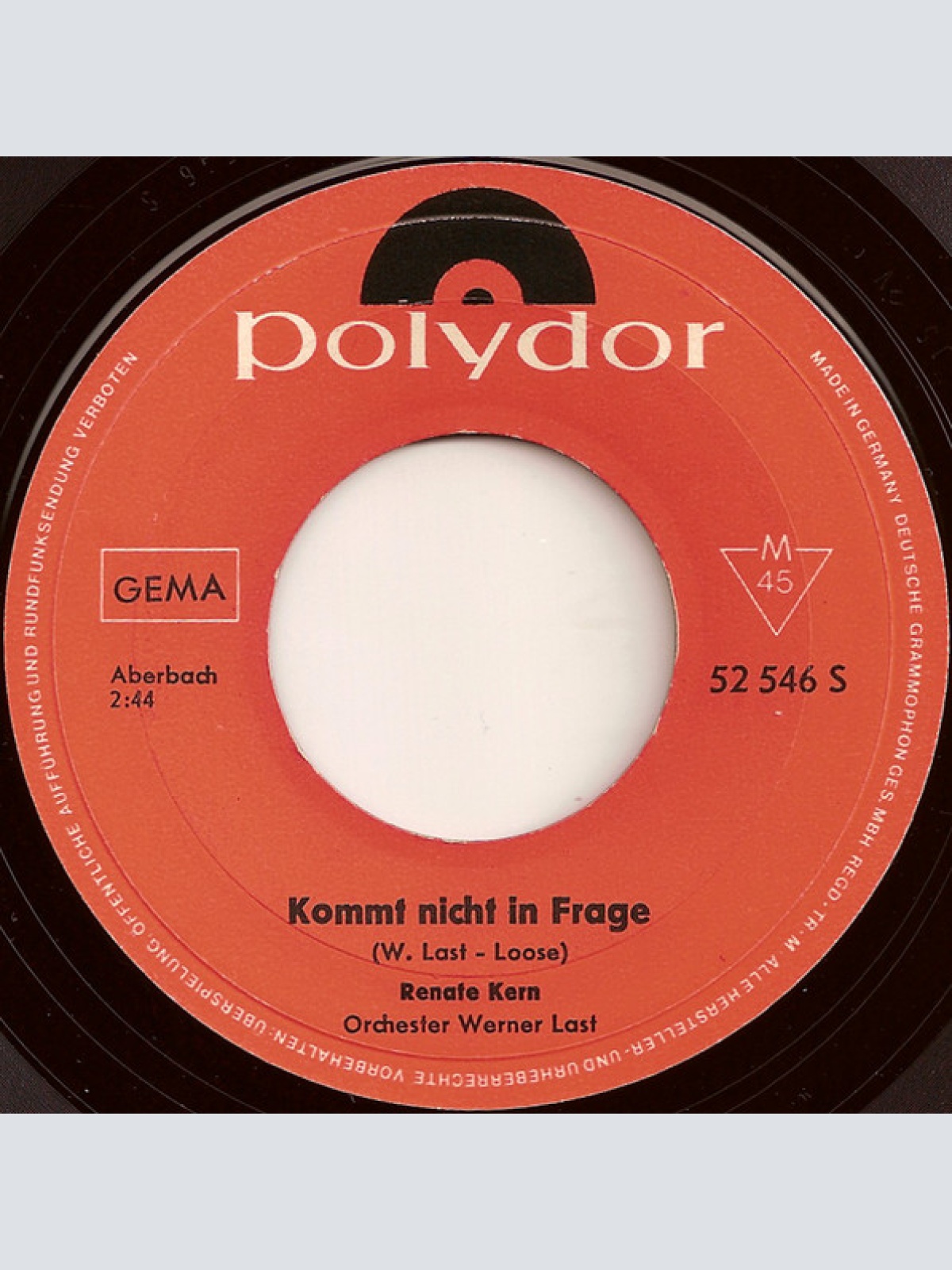 Vinyl / Renate Kern - Du Bist Meine Liebe / Kommt Nicht In Frage