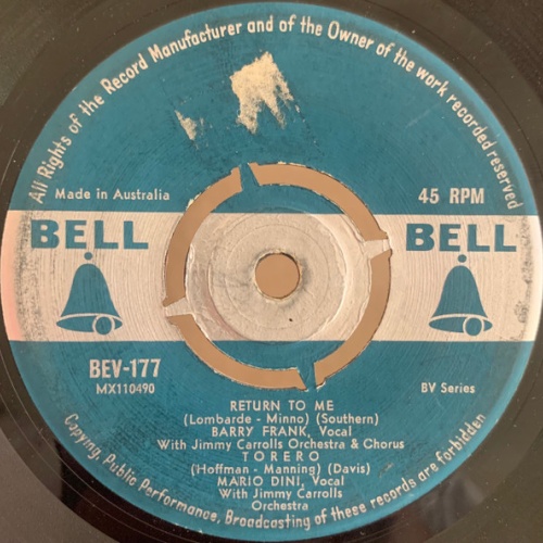 Vinyl / Barry Frank, Mario Dini, Gavin Paul, Nina Raye - Return To Me