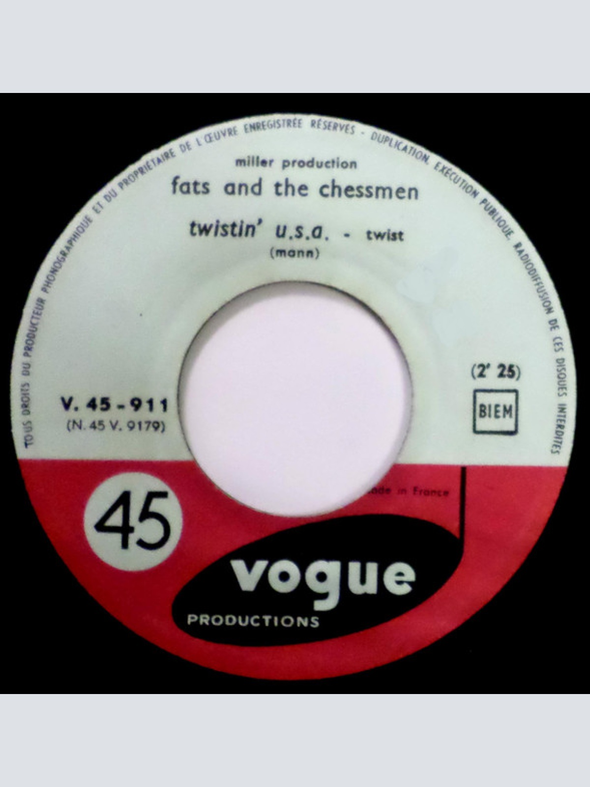 Vinyl / Fats And The Chessmen - Peppermint Twist