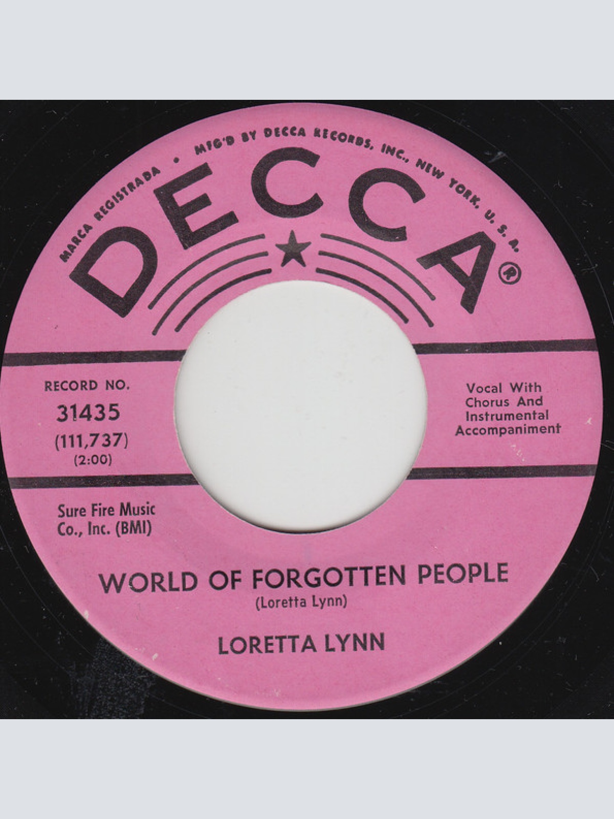 Vinyl / Loretta Lynn - World Of Forgotten People