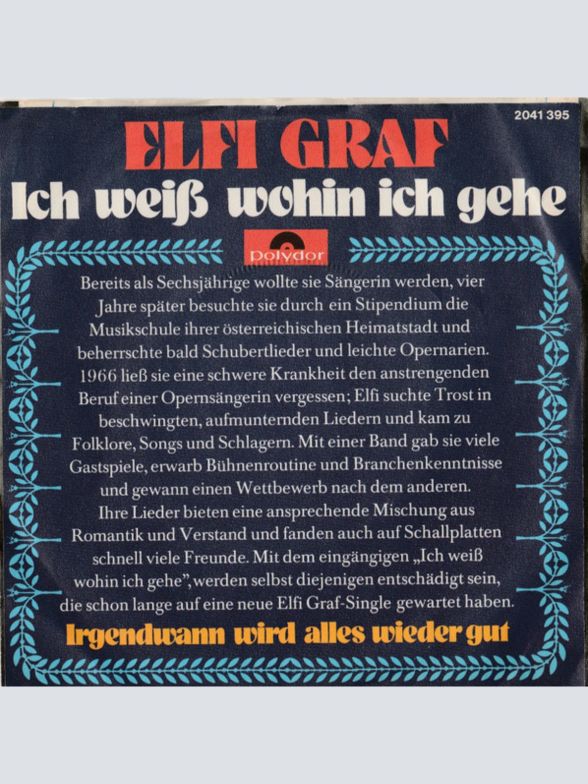 Vinyl / Elfi Graf - Ich Weiß Wohin Ich Gehe