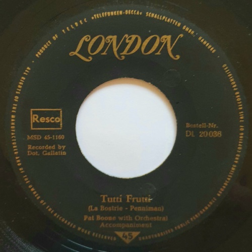 Vinyl / Pat Boone - Tutti-Frutti / I'll Be Home