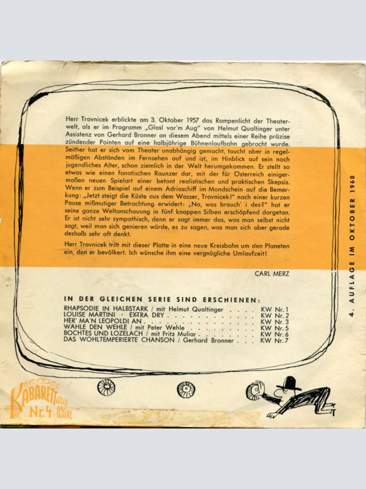 Vinyl / Gerhard Bronner, Helmut Qualtinger - Was, Travnicek Halten Sie Von Travnicek?