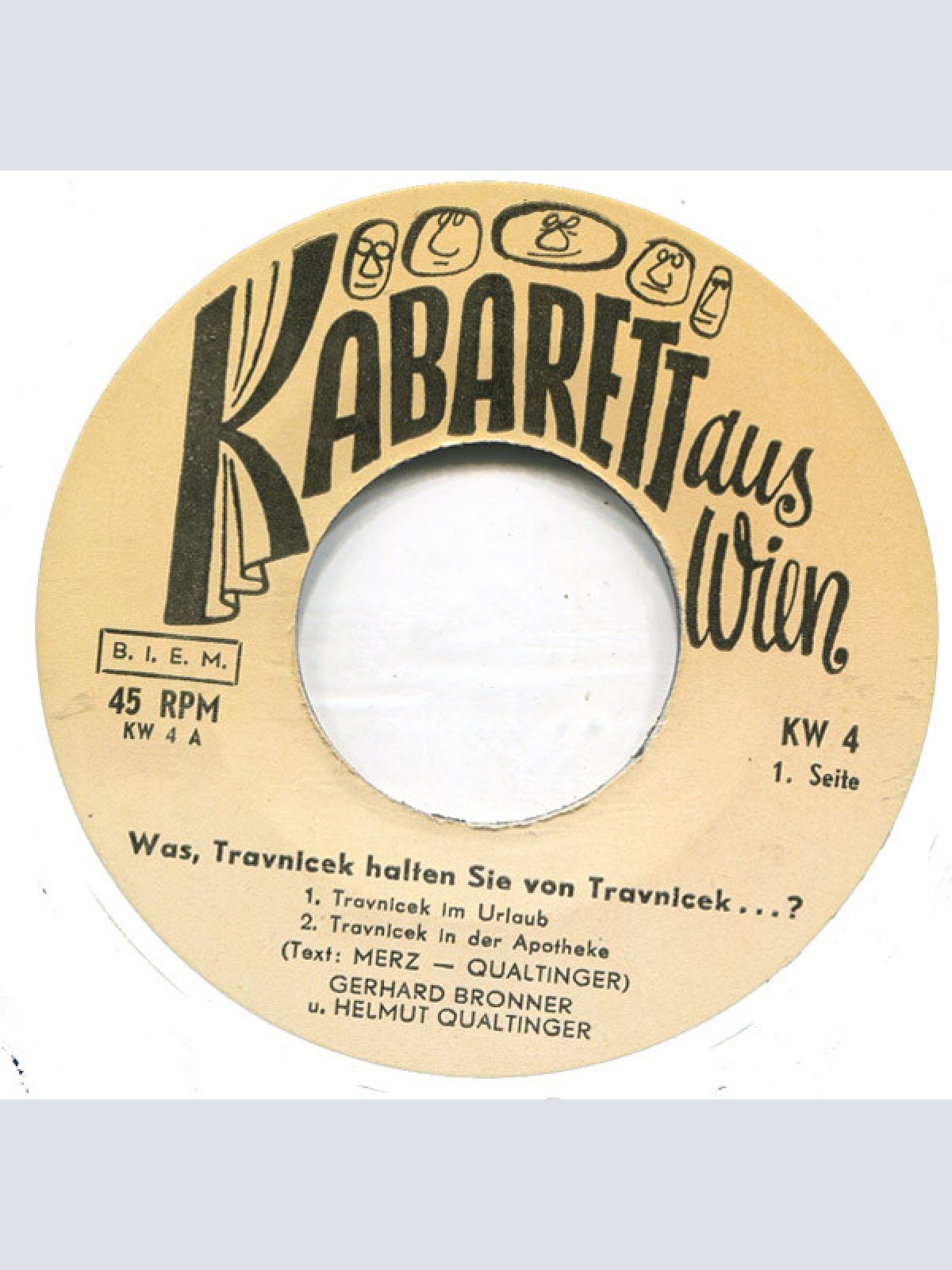 Vinyl / Gerhard Bronner, Helmut Qualtinger - Was, Travnicek Halten Sie Von Travnicek?