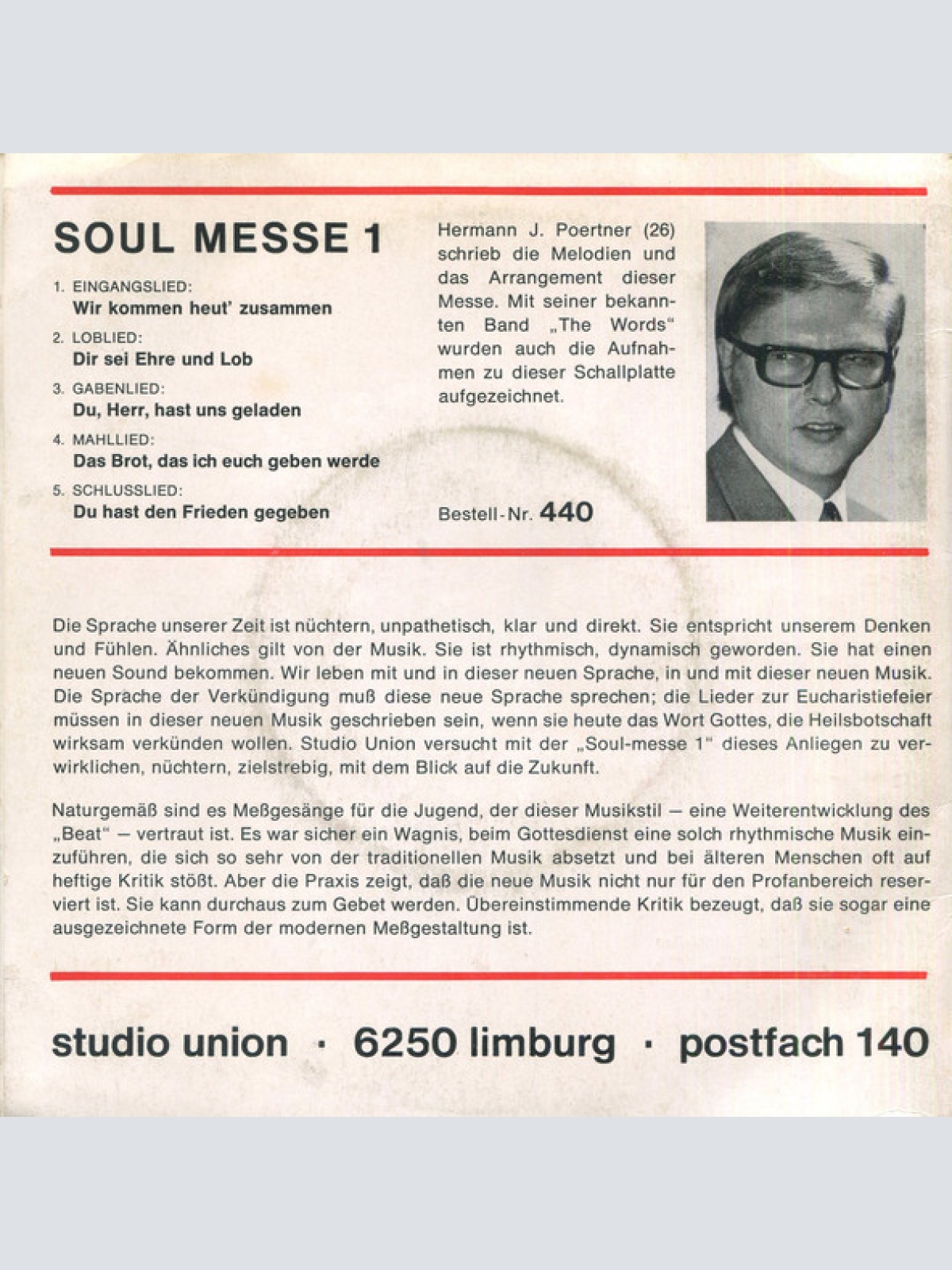 Vinyl / The Words (10) - Soul Messe 1 (Moderne Messgesänge im Soul-Stil)