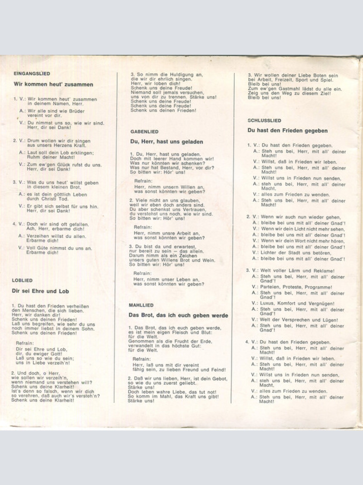 Vinyl / The Words (10) - Soul Messe 1 (Moderne Messgesänge im Soul-Stil)