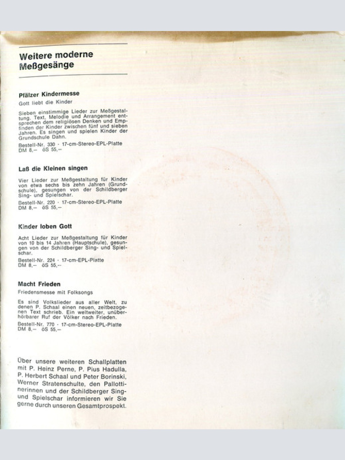 Vinyl / The Words (10) - Soul Messe 1 (Moderne Messgesänge im Soul-Stil)