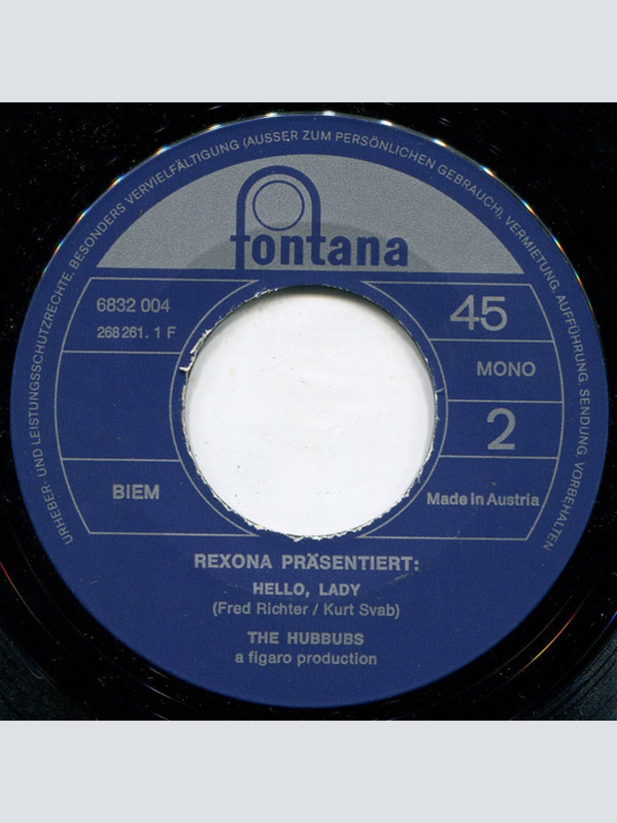 Vinyl / The Hubbubs - Ich Geb' Ne Party Heut' Nacht / Hello, Lady