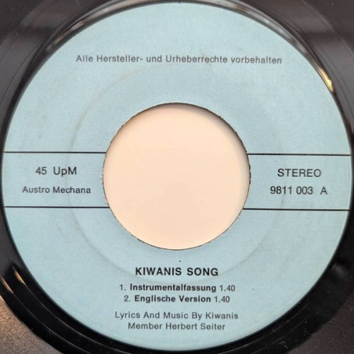 Vinyl / Kiwanis - Kiwanis Song