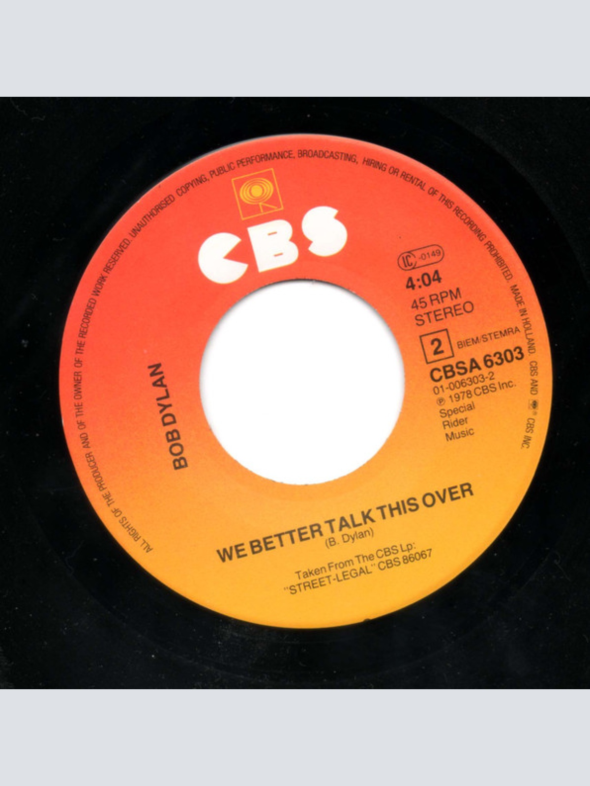 Vinyl / Bob Dylan - Tight Connection To My Heart (Has Anybody Seen My Love)