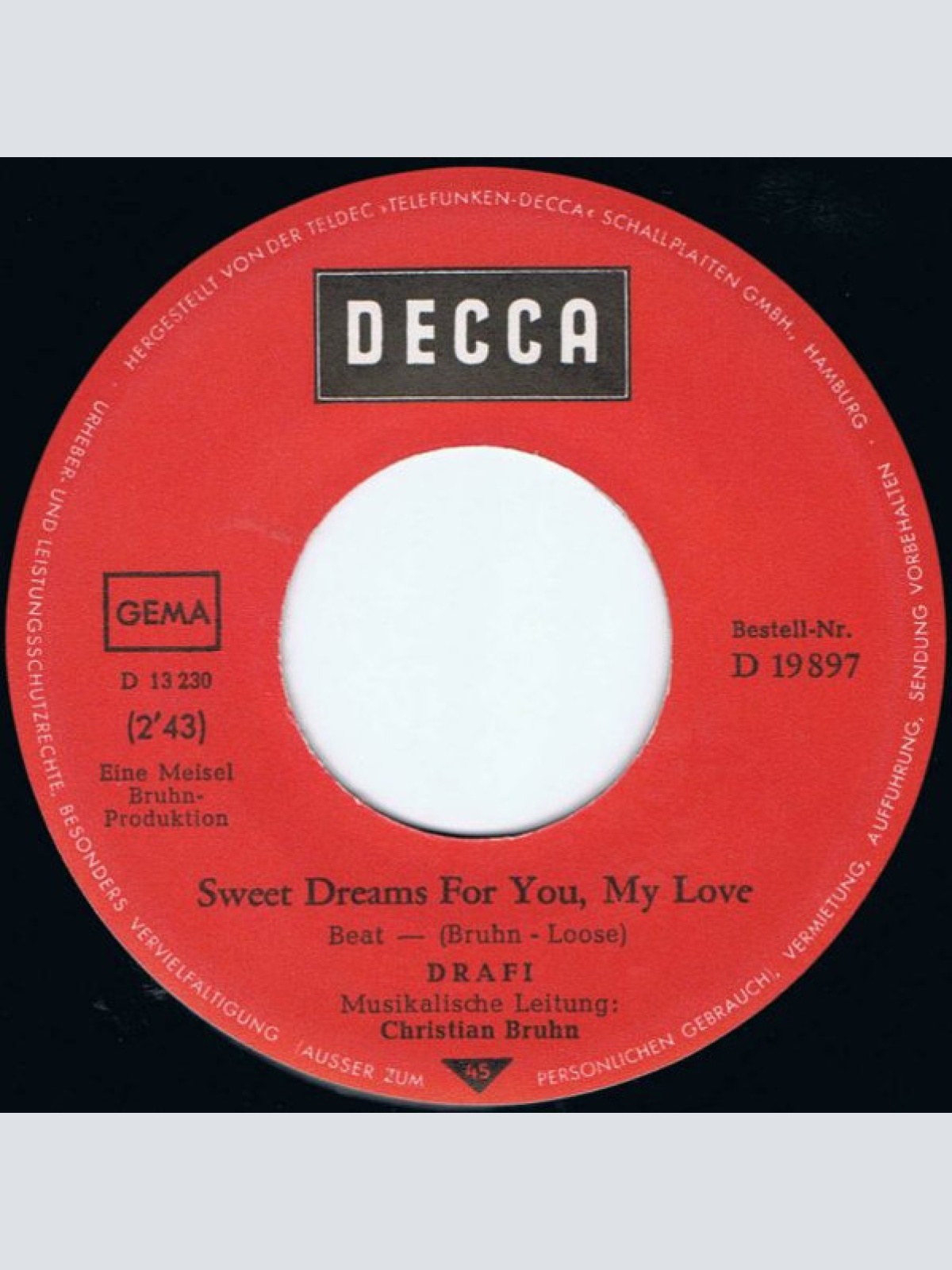 Vinyl / Drafi* - Sweet Dreams For You My Love / Darling