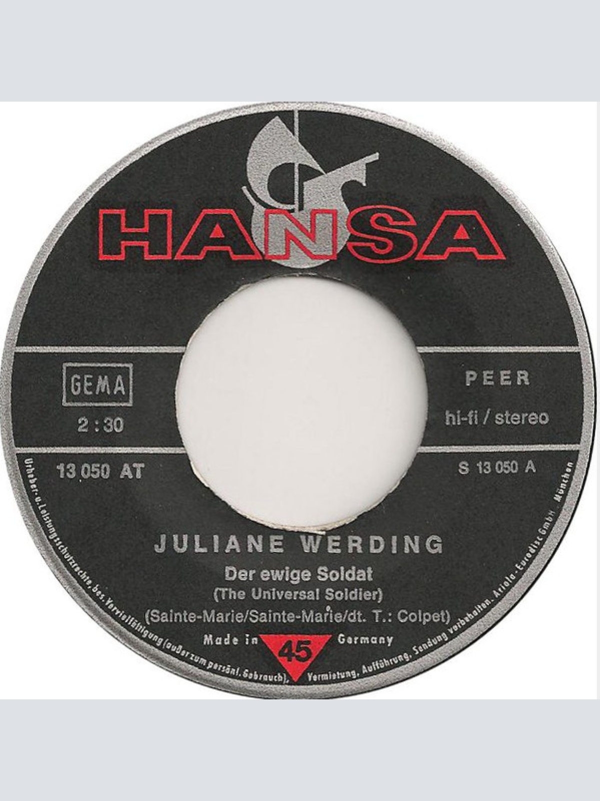Vinyl / Juliane Werding - Der Ewige Soldat