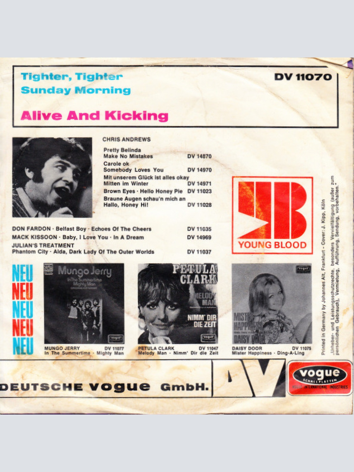 Vinyl / Alive And Kicking* - Tighter, Tighter